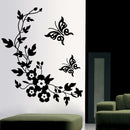 Removable Flowers and Vine butterfly Vinyl Decal